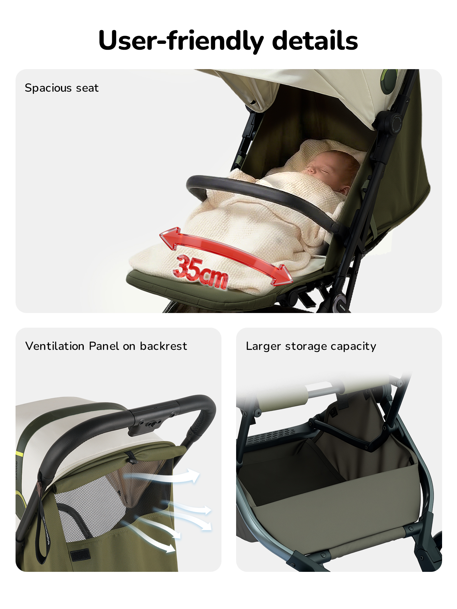 Whizbebe Joy Trip Cabin zugelassener Kinderwagen